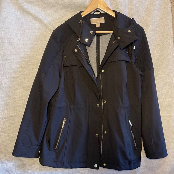 Michael Kors Jackets & Blazers - Black windbreaker jacket zip up with gold accents